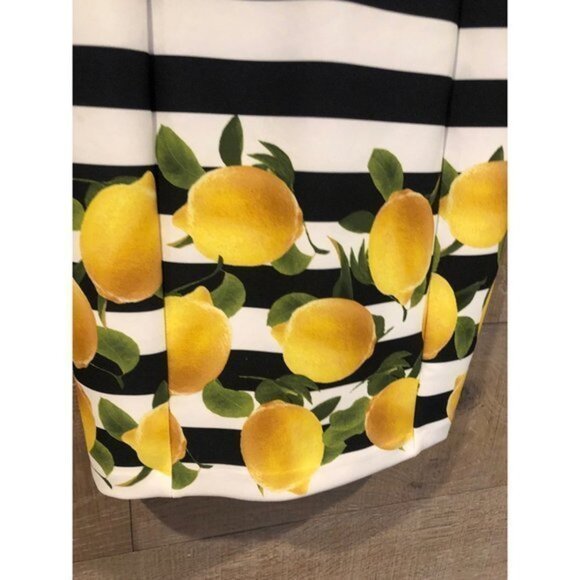 Milly Striped Lemon Empire Waist Above Knee Dress Size 6 - Picture 3 of 8